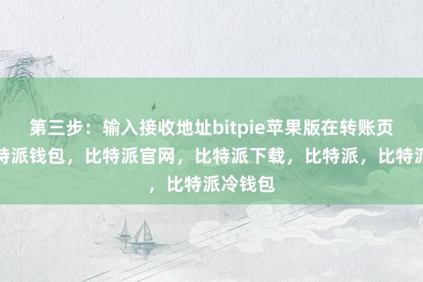 第三步：输入接收地址bitpie苹果版在转账页面上比特派钱包，比特派官网，比特派下载，比特派，比特派冷钱包