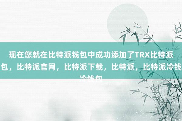 现在您就在比特派钱包中成功添加了TRX比特派钱包，比特派官网，比特派下载，比特派，比特派冷钱包