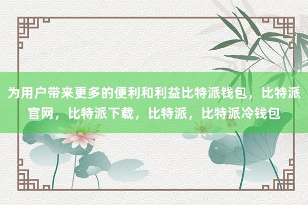 为用户带来更多的便利和利益比特派钱包，比特派官网，比特派下载，比特派，比特派冷钱包