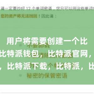 用户将需要创建一个比特币钱包比特派钱包，比特派官网，比特派下载，比特派，比特派冷钱包