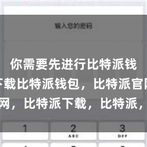 你需要先进行比特派钱包app下载比特派钱包，比特派官网，比特派下载，比特派，比特派冷钱包